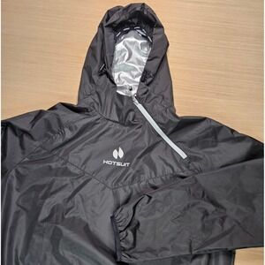 HOTSUIT Women's‎ XL Sauna Suit Hooded Jacket Workout Fitness Gym Black